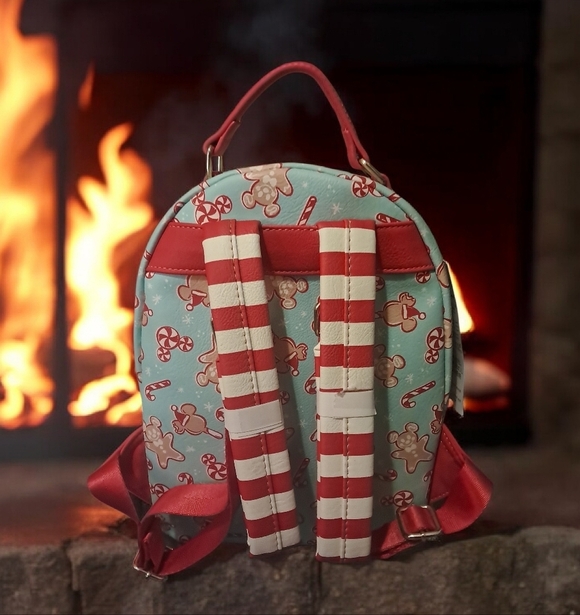 Disney Parks Loungefly Mickey Peppermint Holiday Christmas Sequin Mini Backpack main image 2